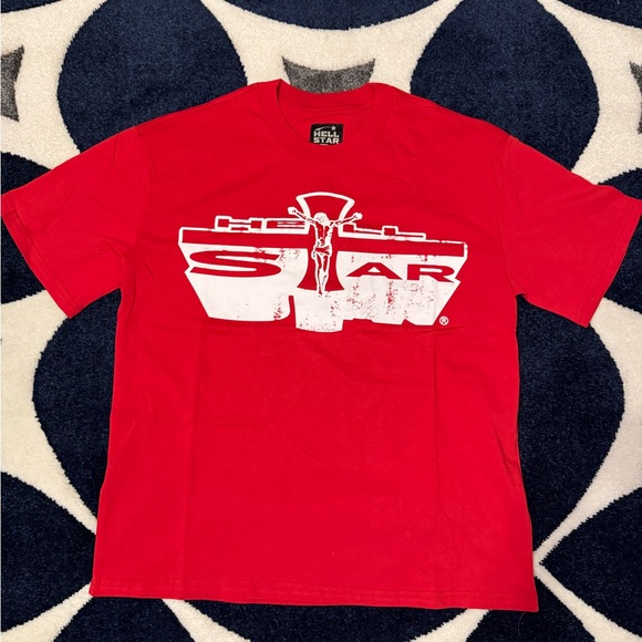 Hellstar Christ Path To Paradise Red T-Shirt Men’s Size Large - Picture 1 of 3